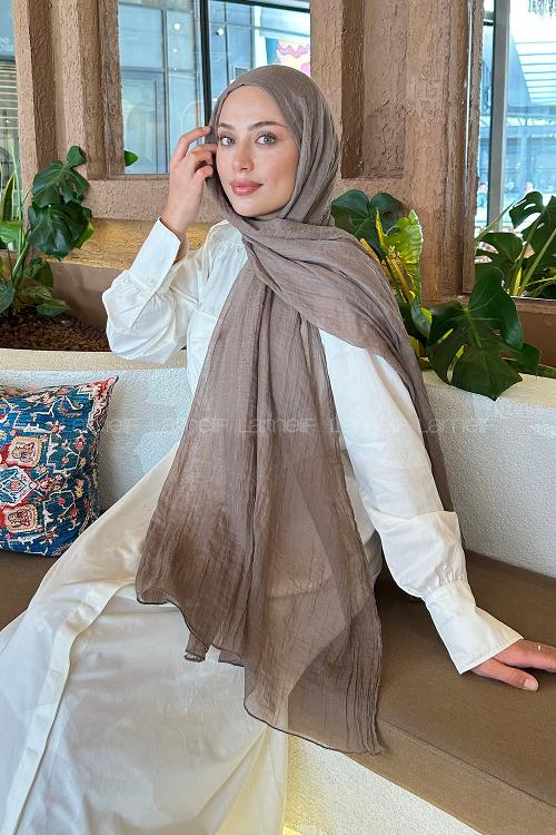 Lamelif Müslin Şal Soft Kahve