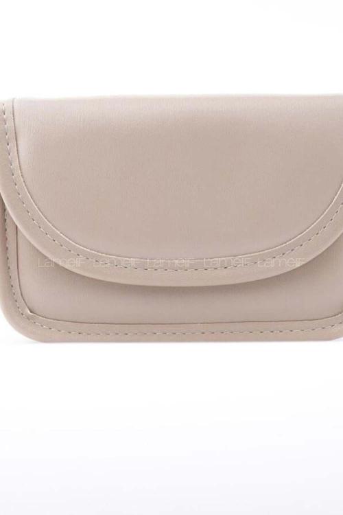 Lamelif Mini Kutu Çapraz Çanta Kadın Vizonrengi