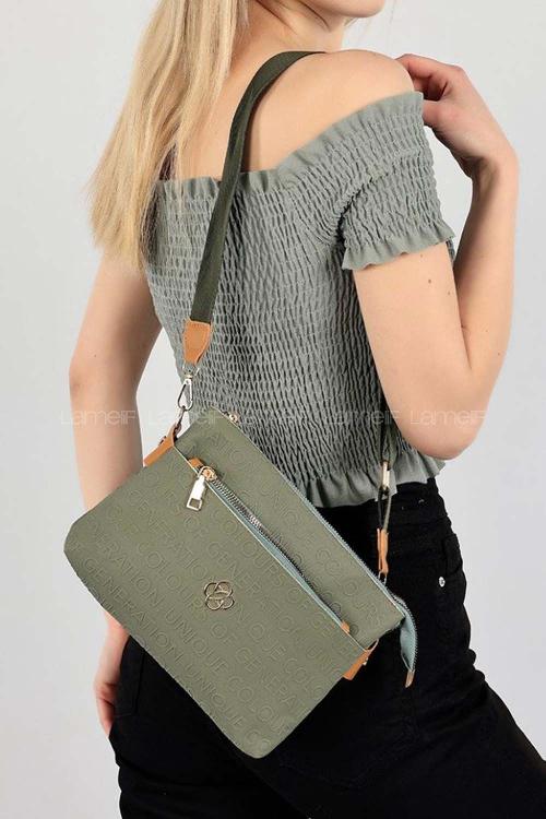 Plum Green Buckle Skin Hand Bag Bag