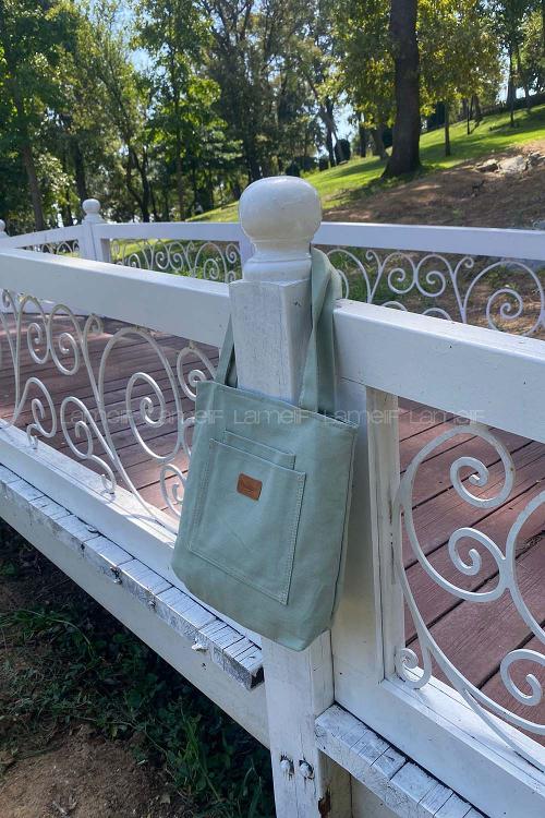 Plum Green Without Accessories Rope Hand Bag Bag