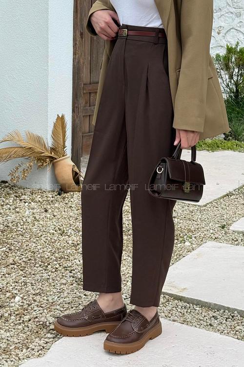 Lamelif Havuç Pantolon Acı kahve