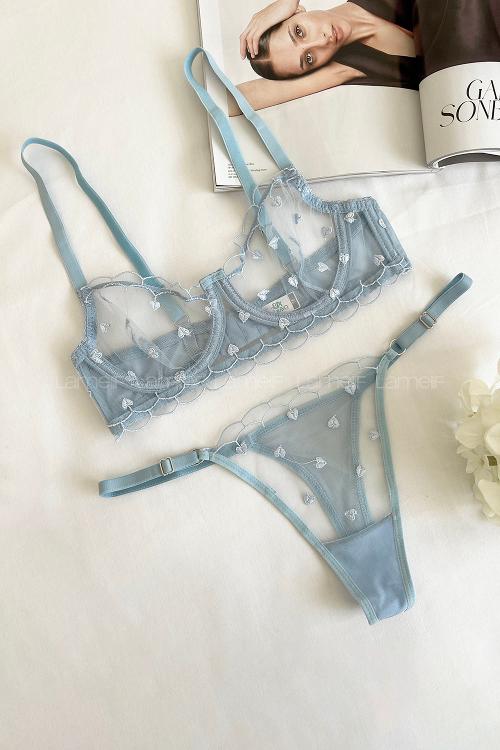 Lamelif Kalpli Bra Tül Takım