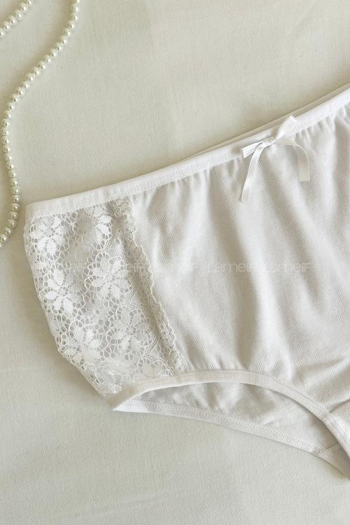 Lamelif Kotton Bayan Yüksekbel Dantel Külot