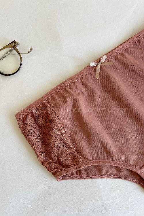 Lamelif Kotton Bayan Yüksekbel Dantel Külot