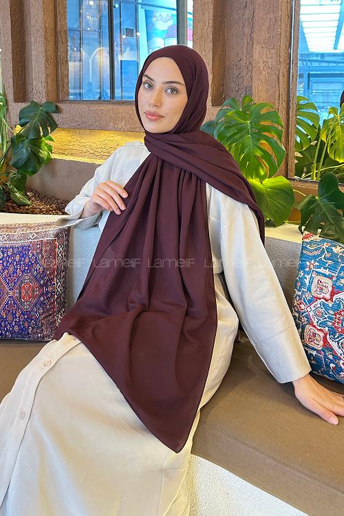 Burgundy Black Cotton Straight Shawl