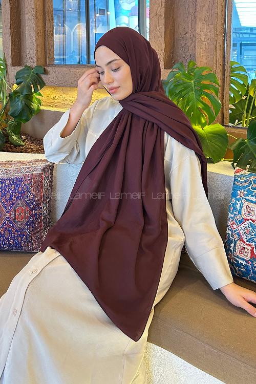 Burgundy Black Cotton Straight Shawl