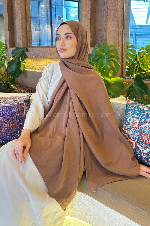 Brown With Milk Cotton Straight Shawl
