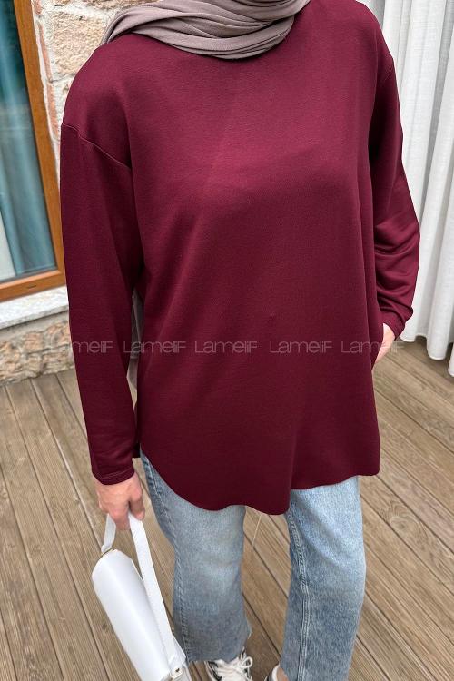 Lamelif Basic Sweat Bordo