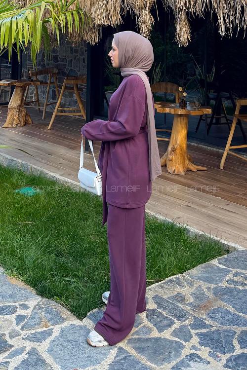 Lamelif Oysho Bağlama Detaylı İkili Takım Bordo