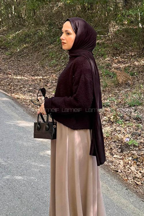 Lamelif Buklet Basic Kazak Siyah