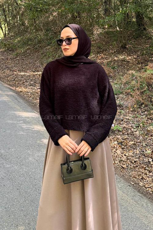 Lamelif Buklet Basic Kazak Siyah