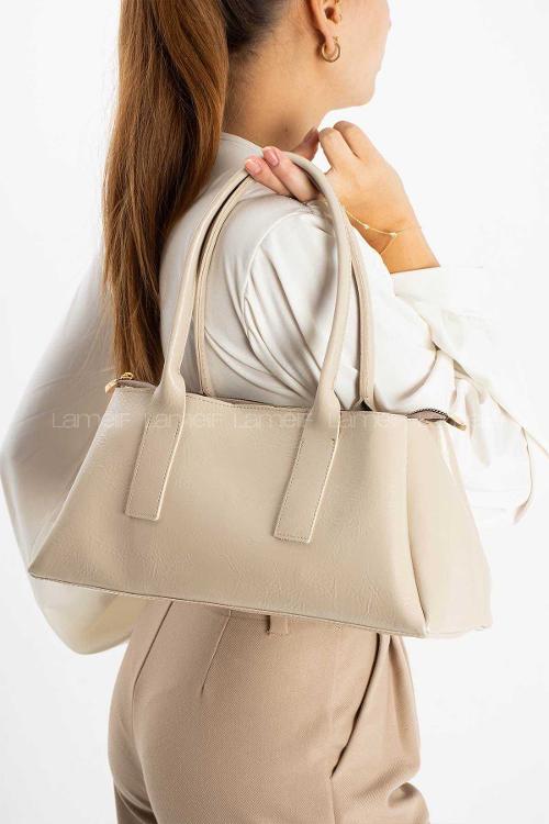 Lamelif Zeına Model Kadın El Ve Omuz Çantası Bej