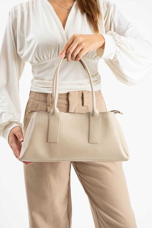 Lamelif Zeına Model Kadın El Ve Omuz Çantası Bej