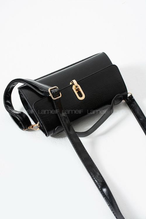 Lamelif Leına Model Kadın Çapraz Çantası Siyah