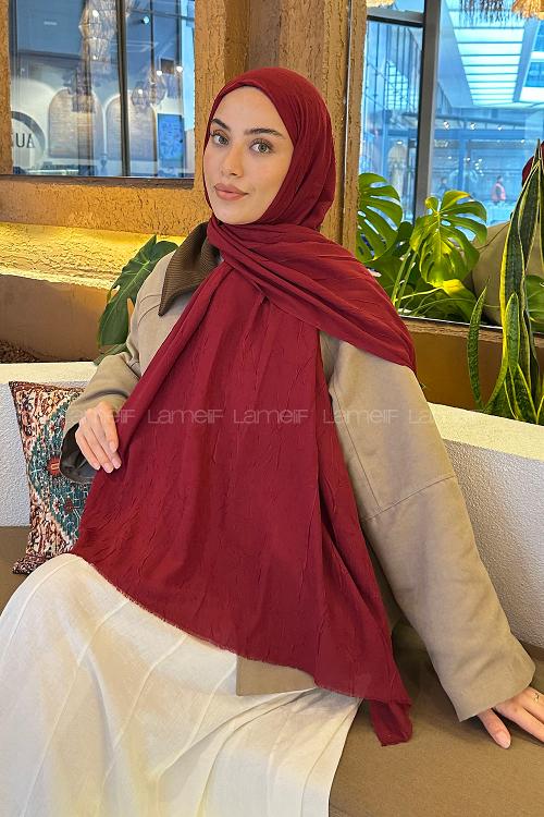 Lamelif Bambu Şal Bordo