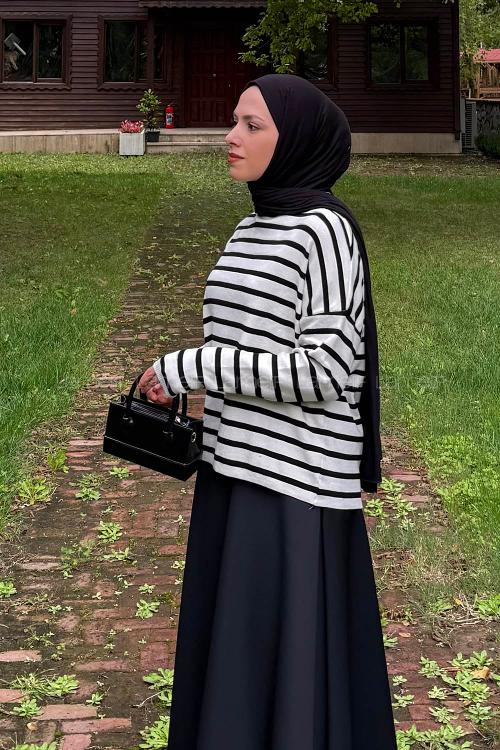 Lamelif Çizgili BalIkçı Kazak Naural