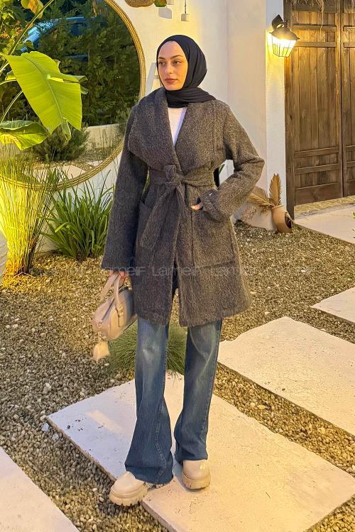 Lamelif Kuşaklı Kaban Antrasit