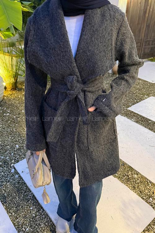 Lamelif Kuşaklı Kaban Antrasit