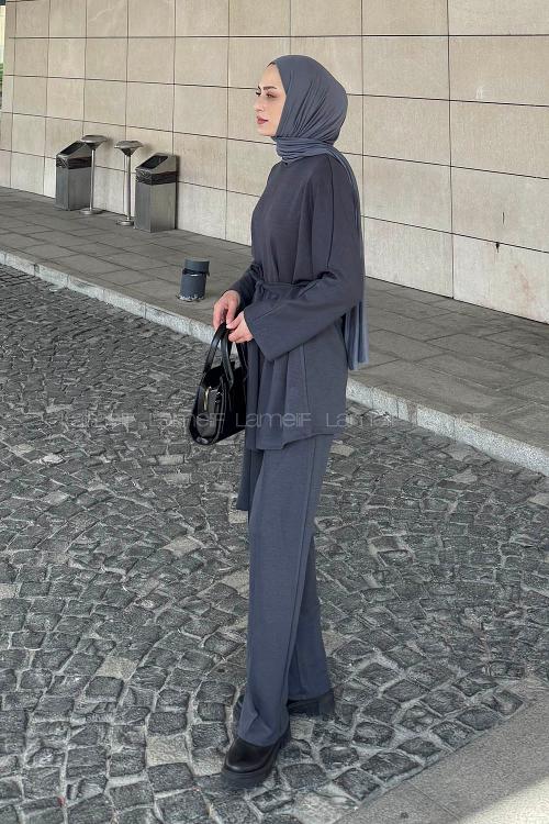 Lamelif Belden Oturtmalı İkili Takım Antrasit