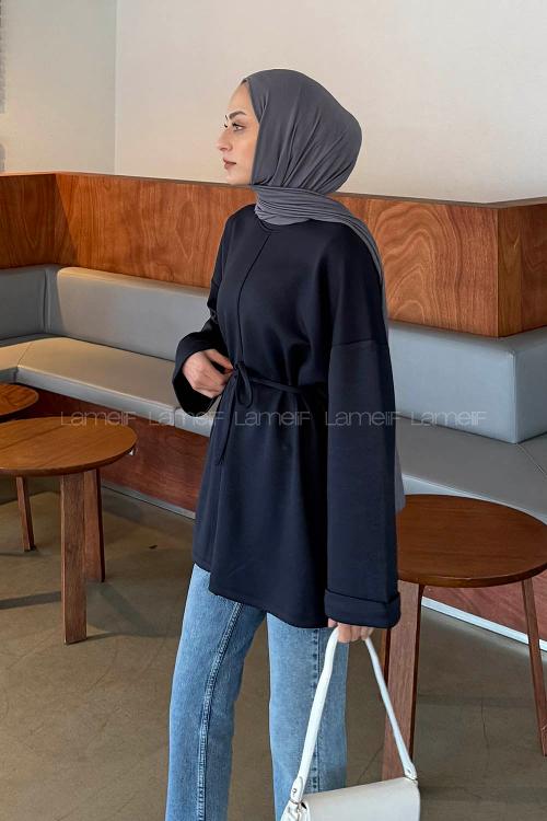 Lamelif Bağlama Detaylı Sweat Antrasit