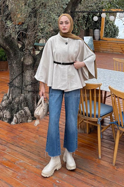 Lamelif Kemerli Panço Taş Rengi