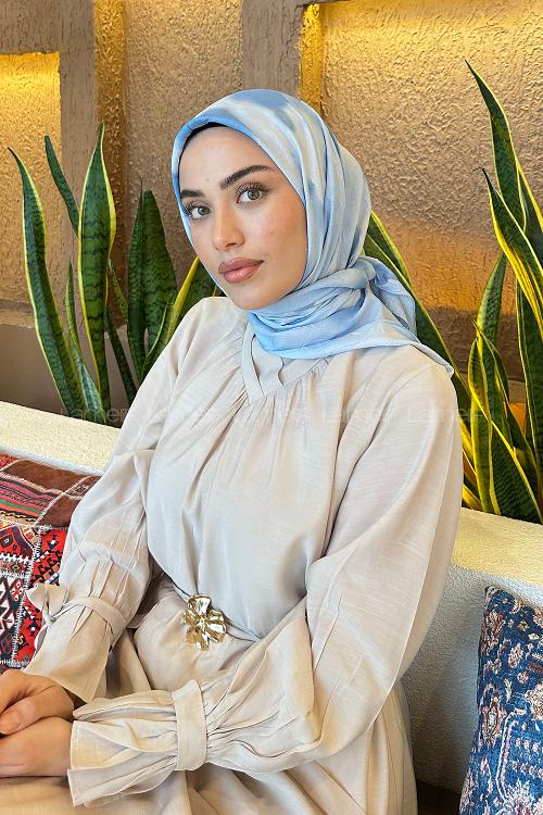 Lamelif Batik Desen Bambu Eşarp Bebe Mavisi