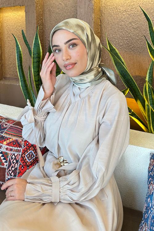 Lamelif Batik Desen Bambu Eşarp Mint Yeşili