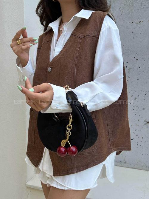 Lamelif Betty Süet Model Charm Hediyeli Kadın El Ve Omuz Çantası