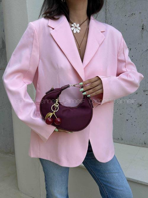 Lamelif Betty Süet Model Charm Hediyeli Kadın El Ve Omuz Çantası