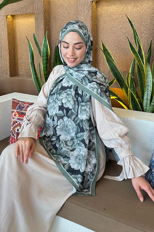 Lamelif Lotus Desen Bambu Şal Adaçayı