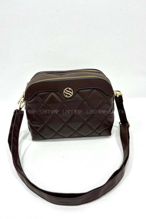 Lamelif Lamelif San Morris Çapraz Askılı Çok Bölmeli Omuz ve Çapraz Kapitone Kadın Çanta