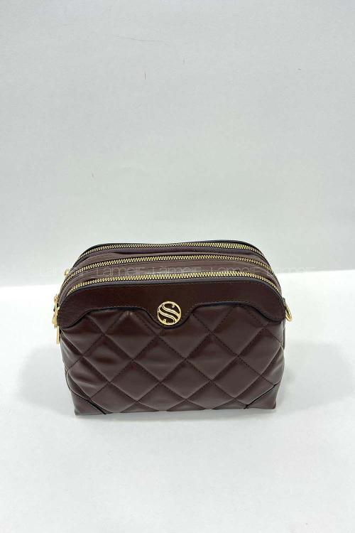 Lamelif Lamelif San Morris Çapraz Askılı Çok Bölmeli Omuz ve Çapraz Kapitone Kadın Çanta