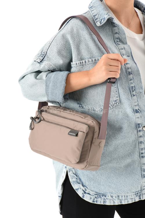 Lamelif San Morris Kadın 3 Gözlü Paraşüt Kumaş Ayarlanabilir Çapraz Askılı Çanta