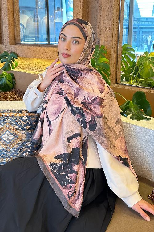 Plato Cotton Fabric Striped Printed Shawl