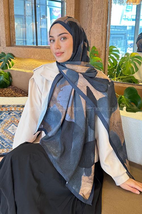 Plaid Blue Cotton Fabric Striped Printed Shawl