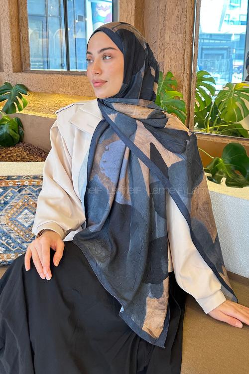 Plaid Blue Cotton Fabric Striped Printed Shawl