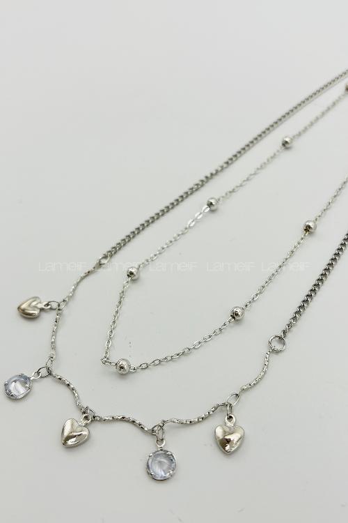 Silver Gold Straight Necklace