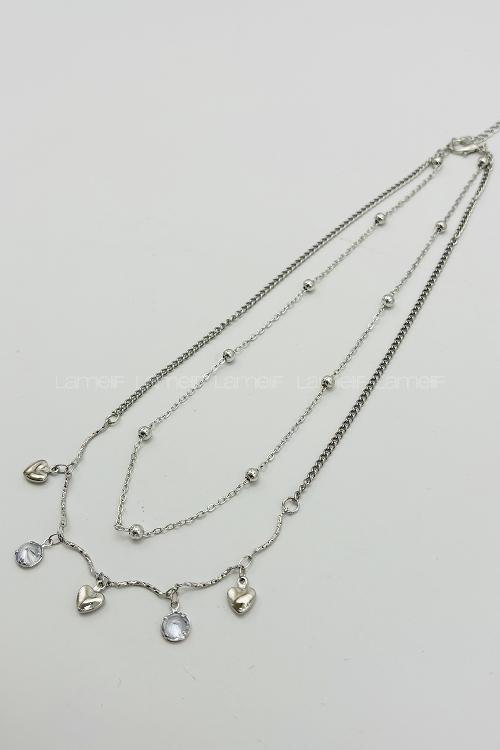 Silver Gold Straight Necklace