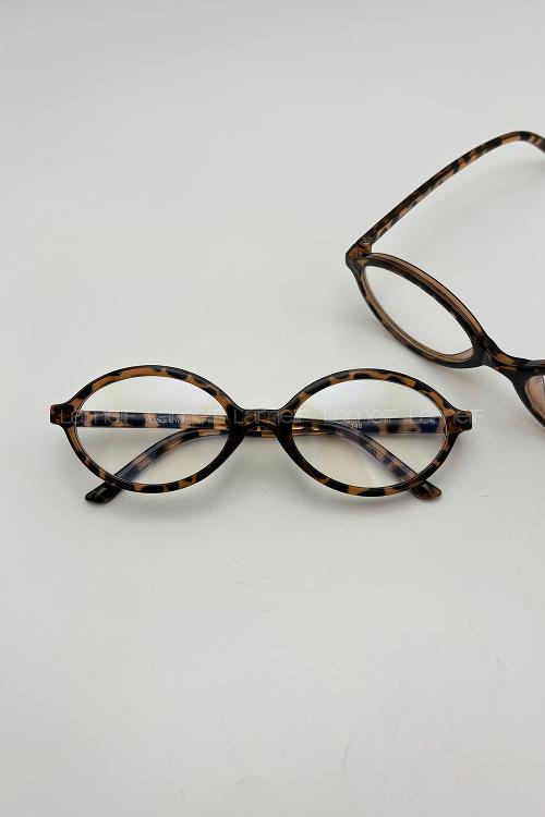 Lamelif Alyy Leopar Çerçeve Şeffaf Gözlük