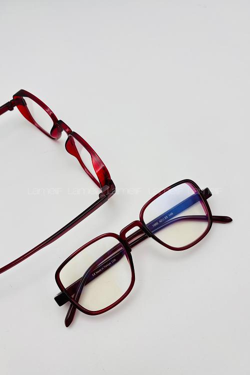 Lamelif Dore Bordo Çerçeve Şeffaf Güneş Gözlüğü