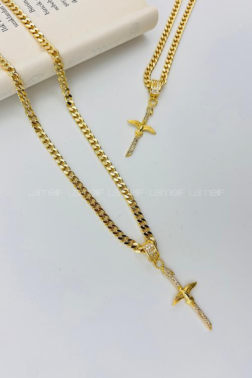 Lamelif Gold Zümrüdü Anka Kuşu Kolye