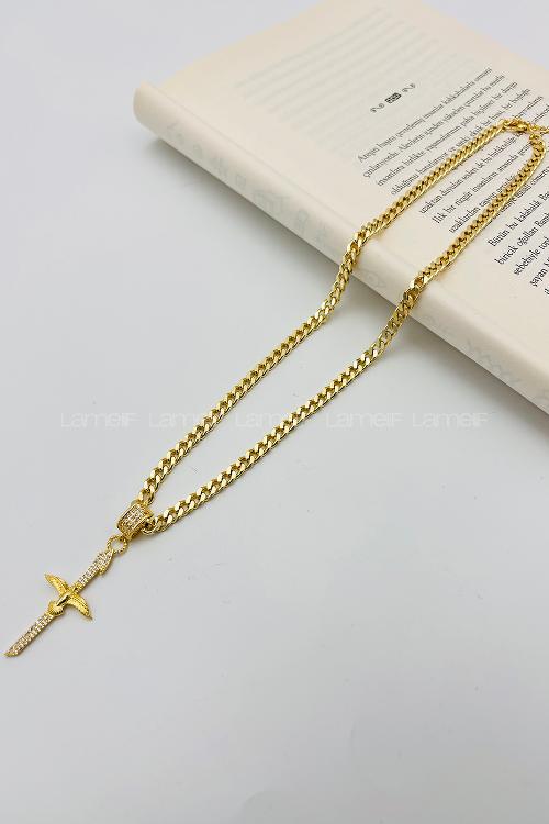 Lamelif Gold Zümrüdü Anka Kuşu Kolye