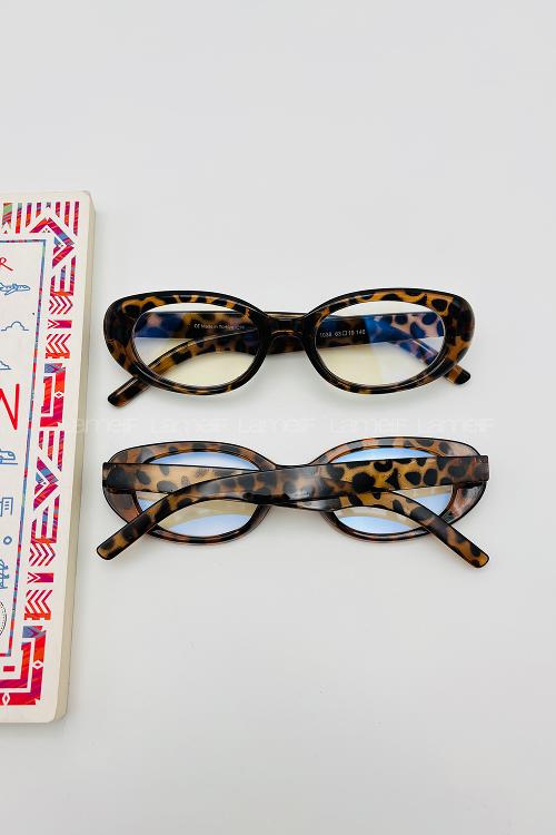 Lamelif July Leopar Çerçeve Şeffaf İmaj Gözlük