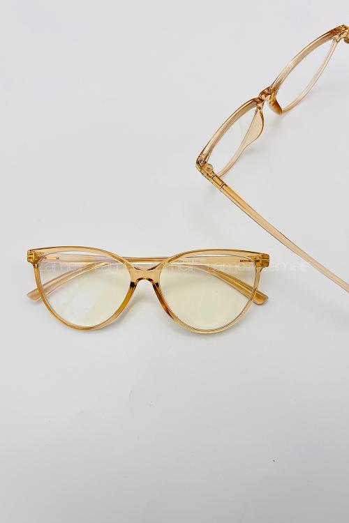 Lamelif Kedy Bal Rengi Çerçeve Şeffaf Gözlük