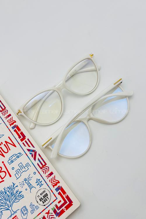 Lamelif Kedy Beyaz Çerçeve Şeffaf Gözlük