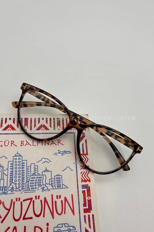 Lamelif Kedy Leopar Çerçeve Şeffaf Gözlük