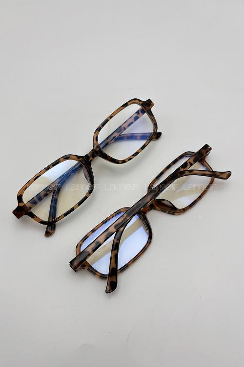 Lamelif Sisy Leopar Çerçeve Şeffaf Gözlük