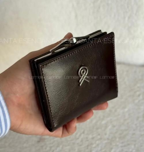 Lamelif Burslu Küçük Boy Bayan Cüzdan - Acı Kahve