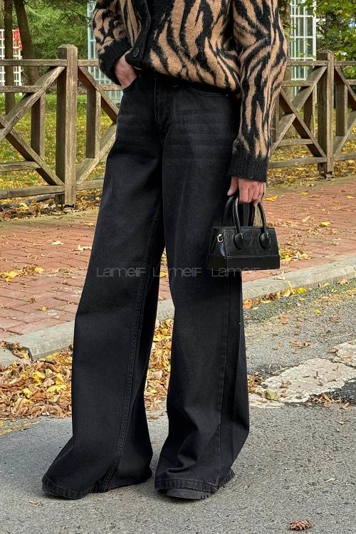 Lamelif Bol Paça Pantolon Füme Yıkama