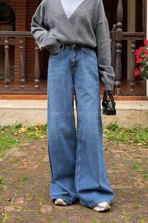 Blue-2 Denim Low Waisted Denim Pants